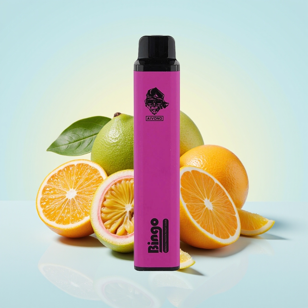 Aivono AIM BINGO 4000 Puffs Disposable Vape Appelsiini Passiohedelmä Guava – 10 ml 1000mAh 0/2/5 Nikotiinia
