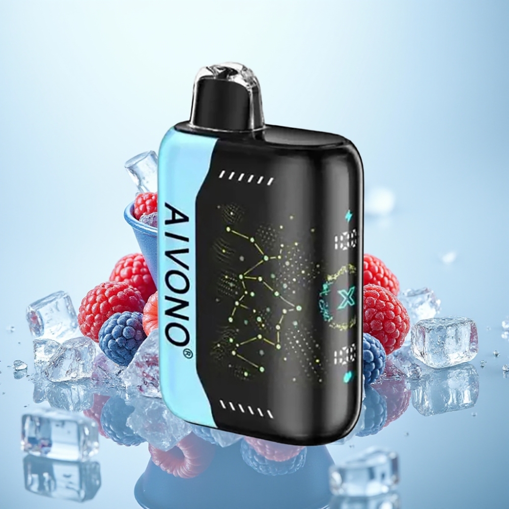 Aivono AIM BOOM 25000 Puffs 0-5 Nikotiinia 28ml Sininen Vadelma-Jää Type-C Lataus