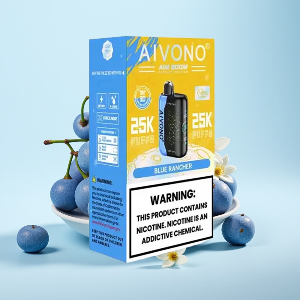 Aivono AIM BOOM 25000 Puffs 0-5 Nikotiinia 28ml Type-C Sininen Rancher