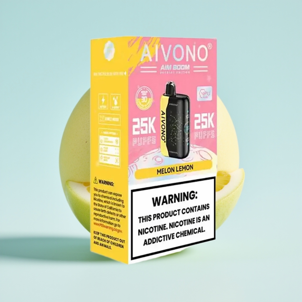 Aivono AIM BOOM 25000 Puffs 28ml 650mAh Meloni Sitruuna 0-5 Nikotiinia Type-C