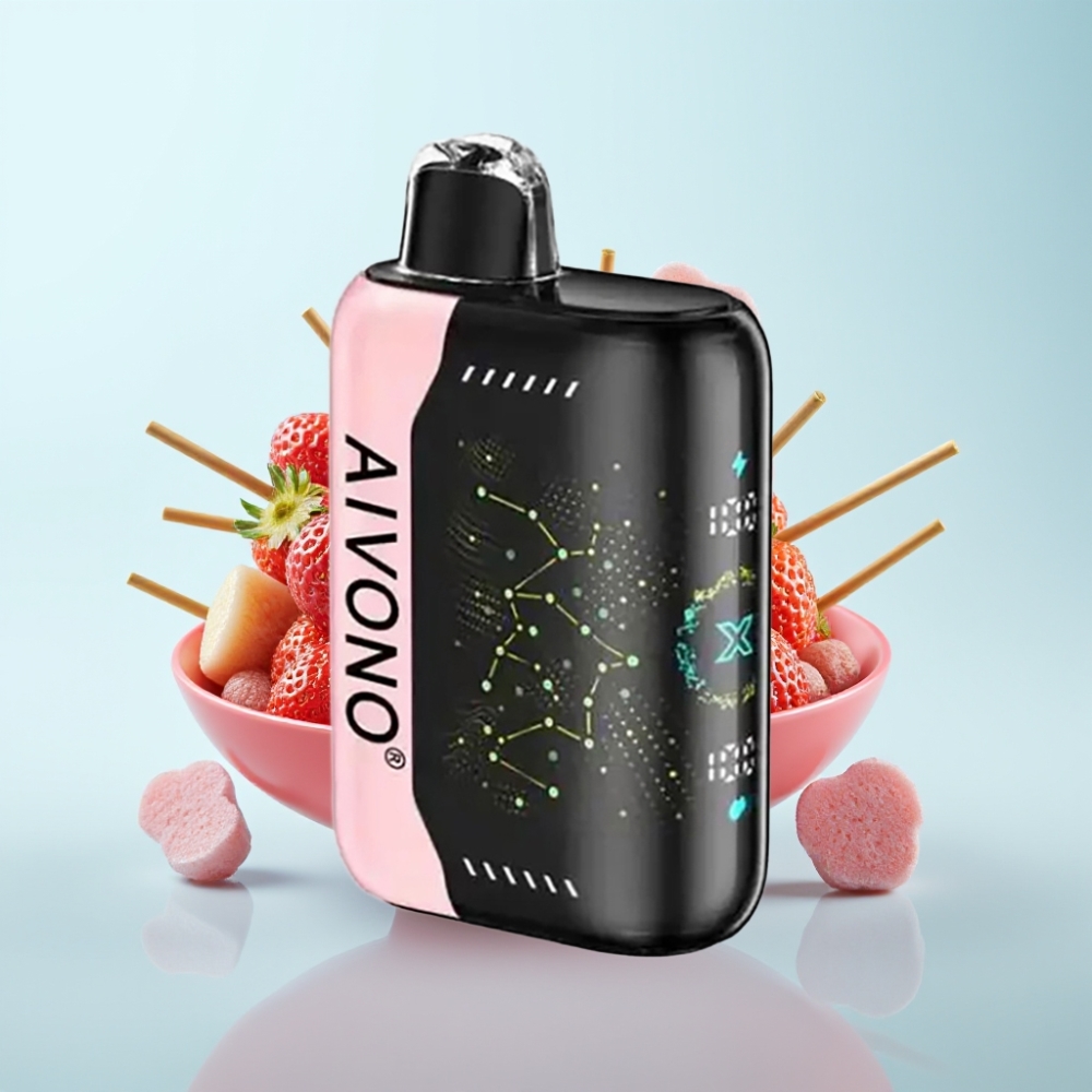 Aivono AIM BOOM 25000 Puffs 28ml Mansikkapop 0-5 Nikotiinia Type-C USB-C