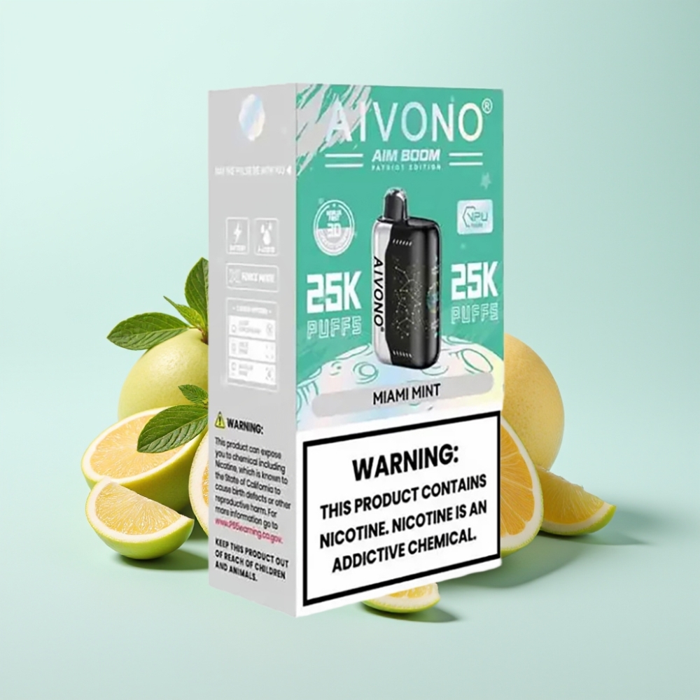 Aivono AIM BOOM 25000 Puffs 28ml Miami Mint 0-5 Nikotiinia Type-C Lataus