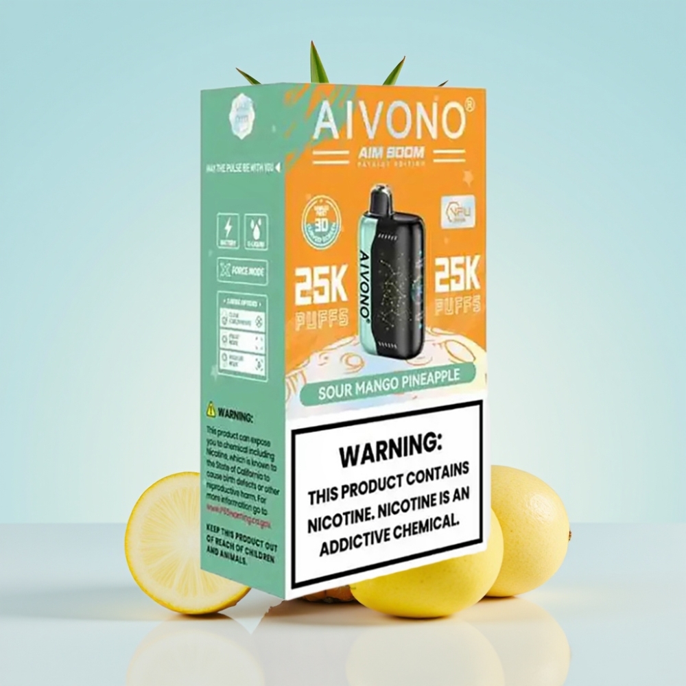 Aivono AIM BOOM 25000 Puffs Disposabeli Vape Happomangoviikuna – 28ml 650mAh Type-C