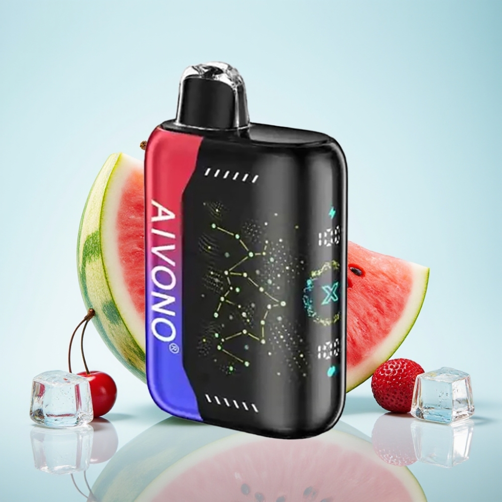 Aivono AIM BOOM 25000 Puffs Disposable Vape 28ml Jäähtynyt Vesimeloni-Kirsikka 0-5 Nikotiinia