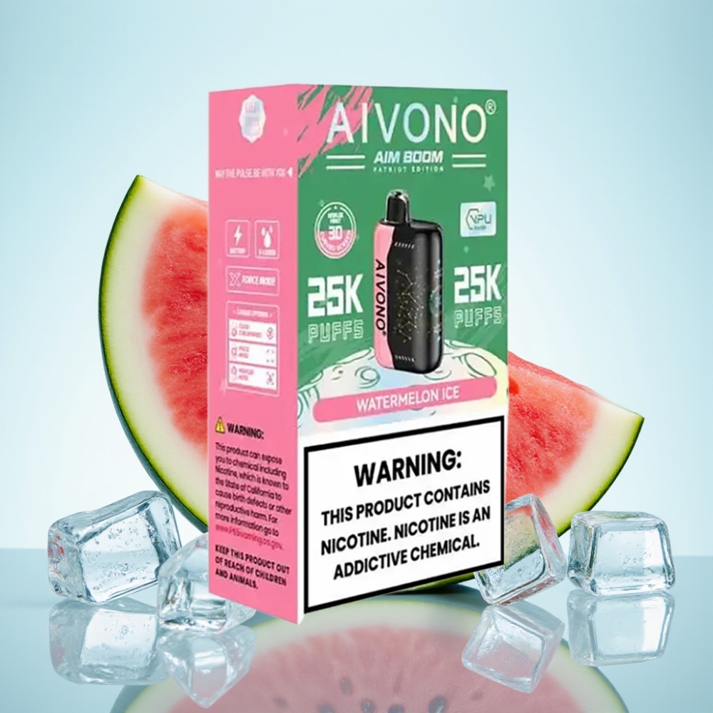 Aivono AIM BOOM 25000 Puffs Disposable Vape Vesijääarpinen 0-5 Nikotiinia 650mAh Type-C