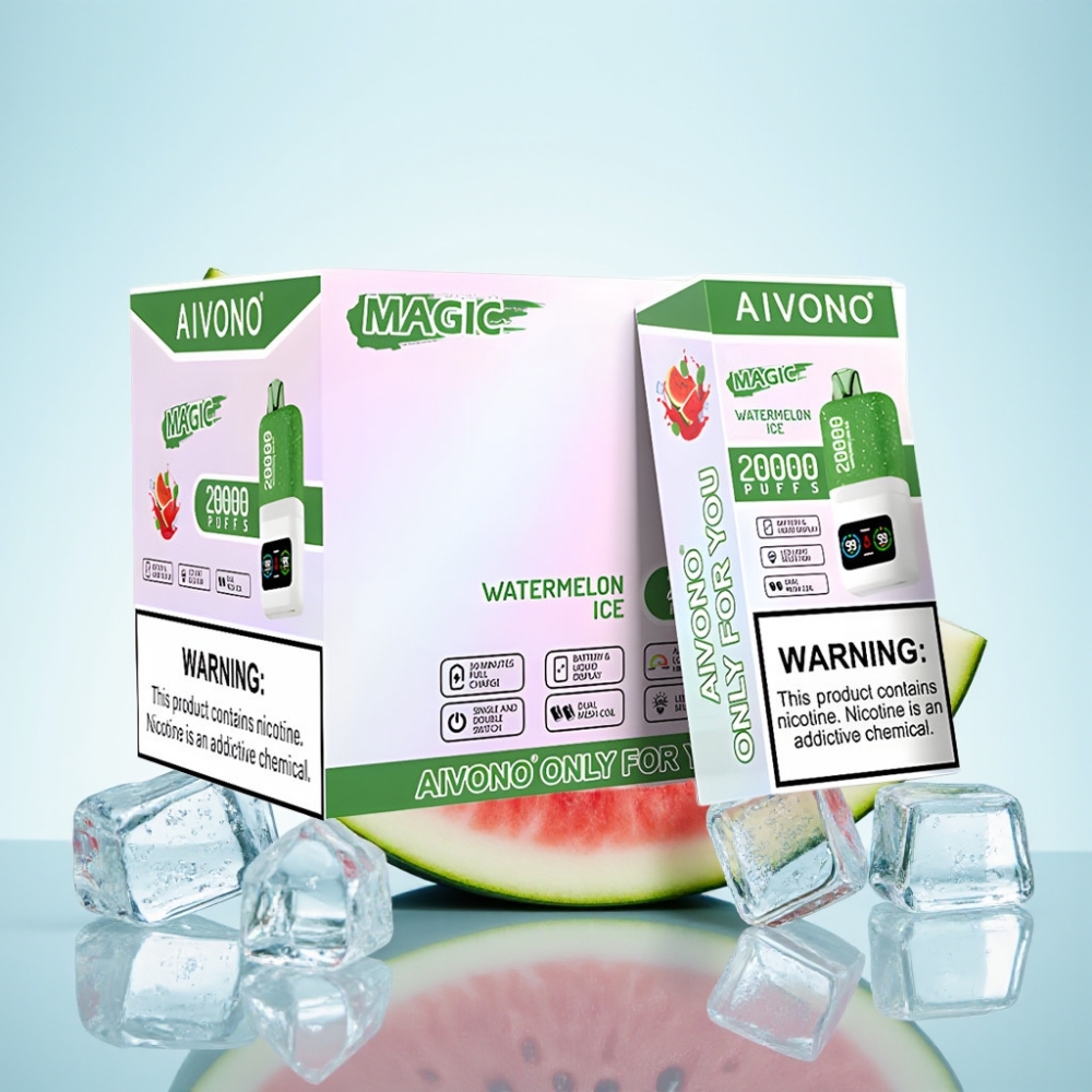 Aivono AIM MAGIC 20000 Puffs Disposable Vape Vesijäämeloni Type-C LCD-näyttö 26ml