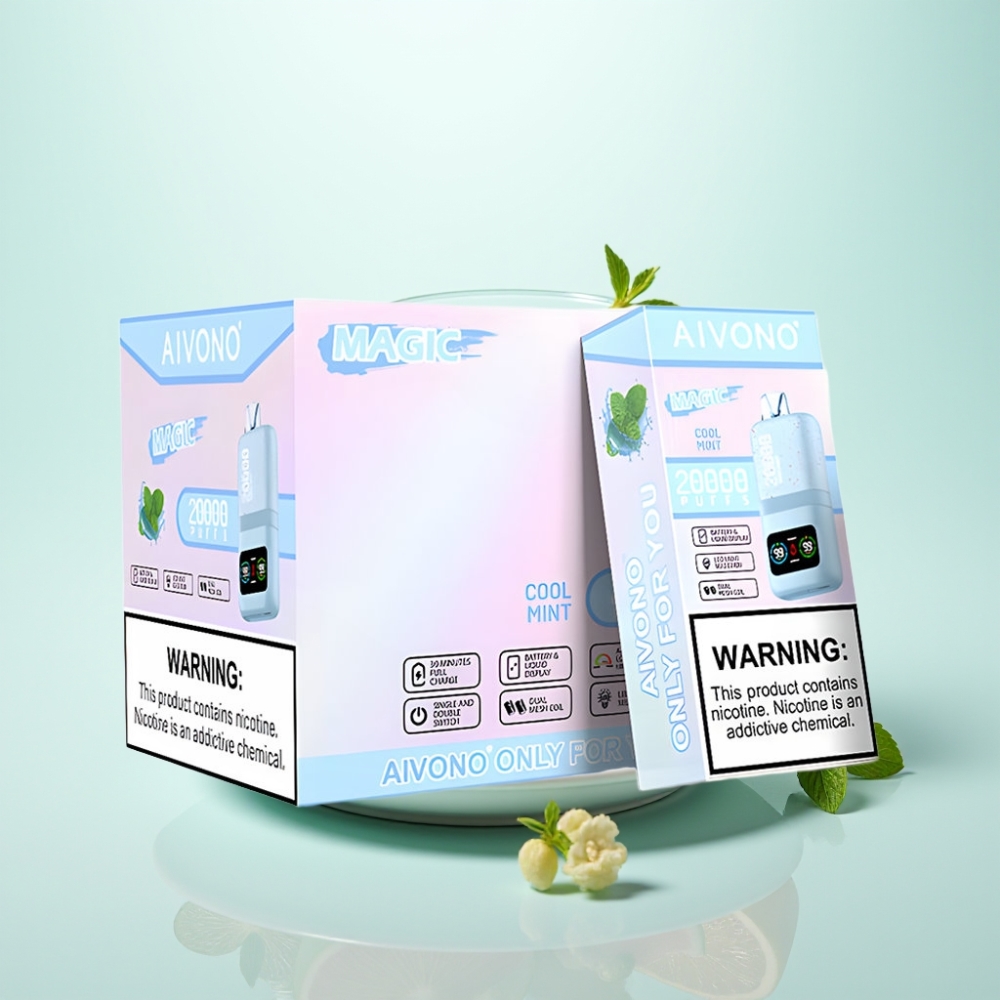 Aivono AIM MAGIC 20000 Puffs Disposable Vape Viileä minttu – 26ml 600mAh Type-C LCD