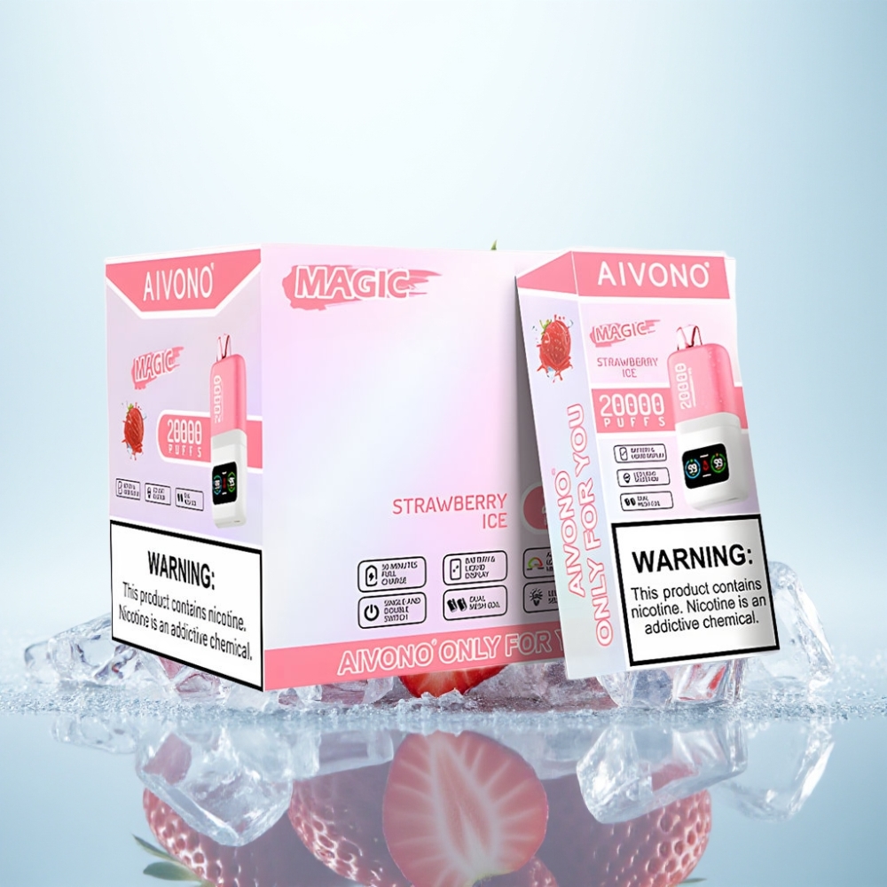 Aivono AIM MAGIC 20000 Puffs Disposable Vape mansikkajää 26ml LCD Type-C 600mAh