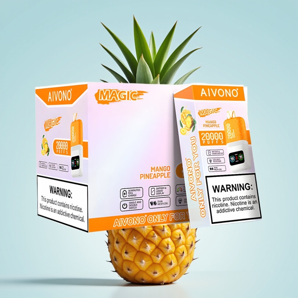 Aivono AIM MAGIC 20000 Tuhkaa Disposable Vape Mango-Ananas 26ml LCD Type-C Ladattava