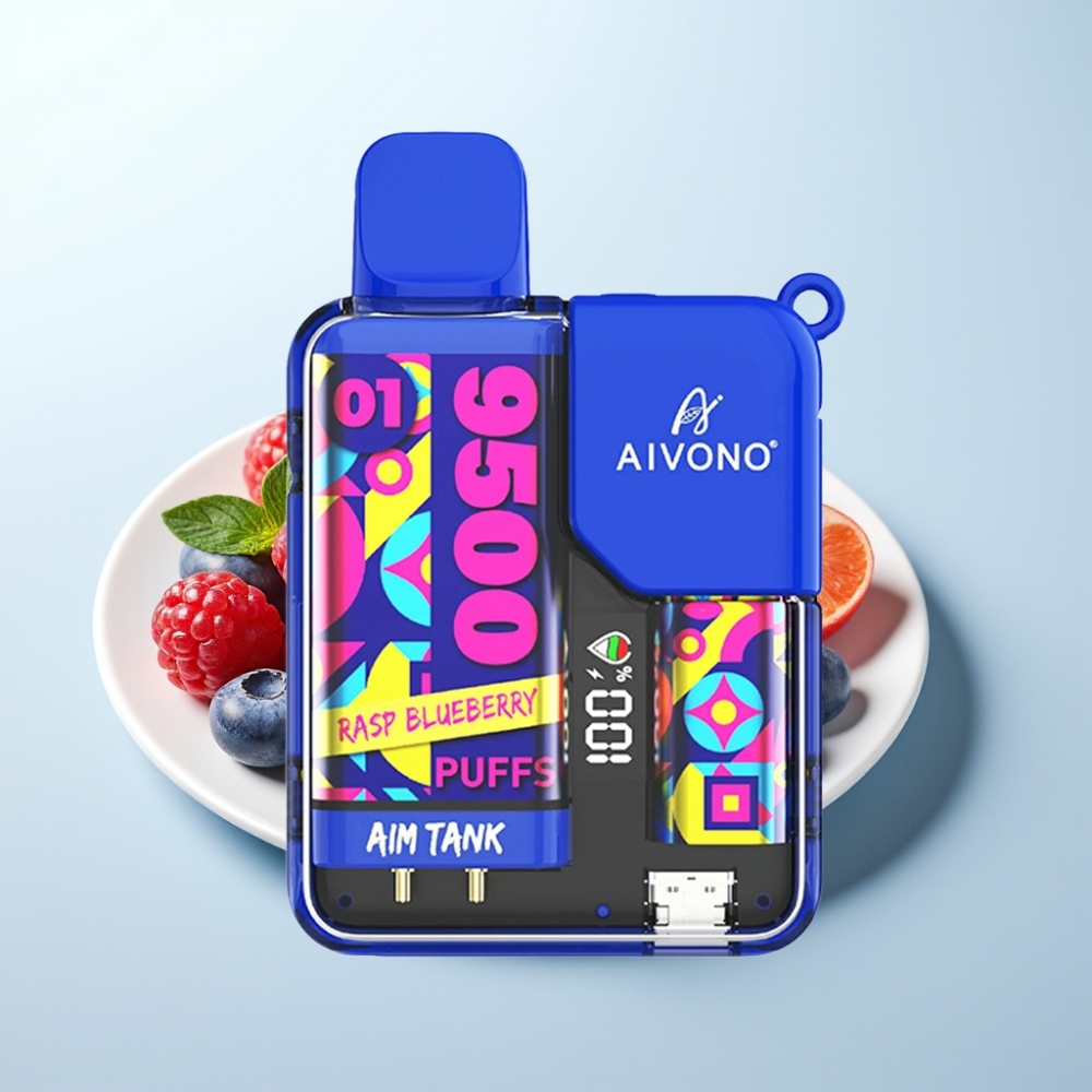 Aivono AIM-TANK 9500 Puffs 18ml 650mAh LCD Vadelma-Pensasmustikka