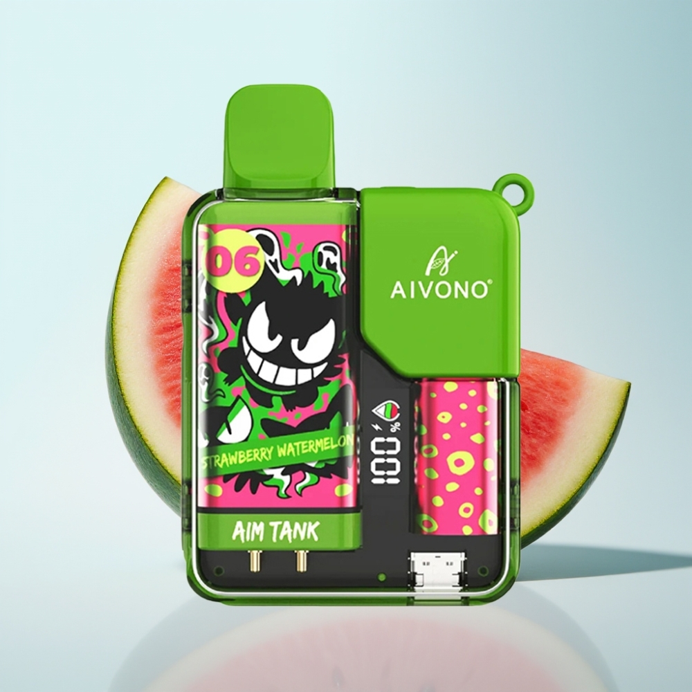 Aivono AIM-TANK 9500 Puffs 18ml Mansikka-Arbuusi 650mAh LCD 12ohm Mesh
