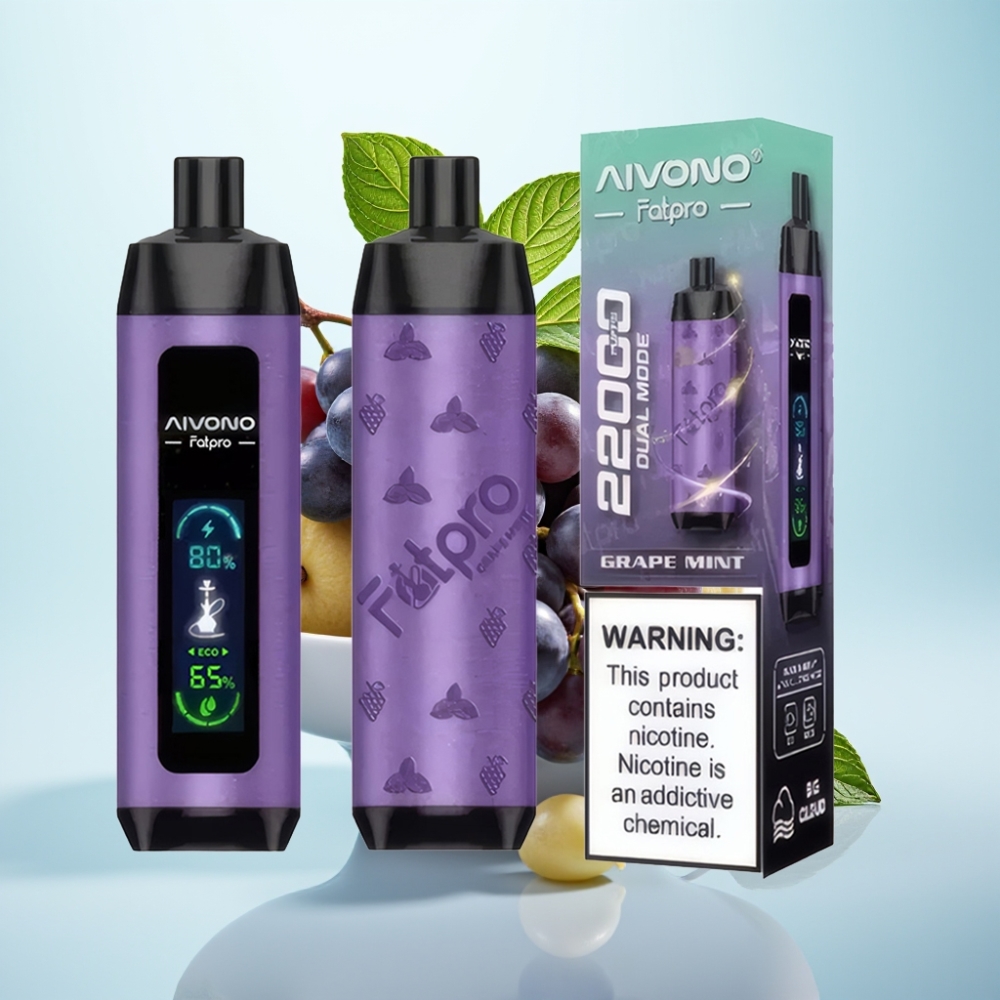 Aivono Aim Fatpro 22000 Puffs Disposable Vape Viinimarja Minttu 28ml 600mAh 06 ohm