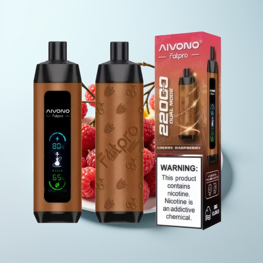 Aivono Aim Fatpro 22000 Pörhöt Disposable Vape Kirsikka-Vadelma 28ml 5 Nikotiinia 600mAh