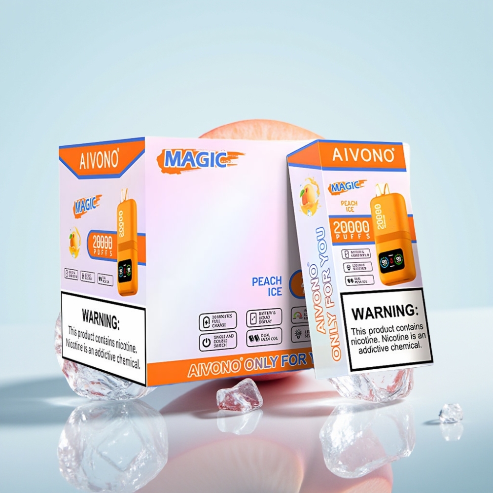 Aivono Aim Magic 20000 Puffs Disposable Vape Persikka-Jää 26ml LCD Type-C 600mAh