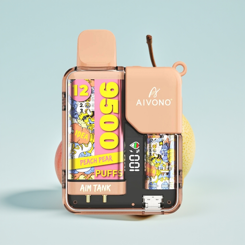 Aivono Aim Tank 9500 Puffs 18ml 650mAh LCD 12ohm Mesh Persikka-Päärynä Disposable Vape