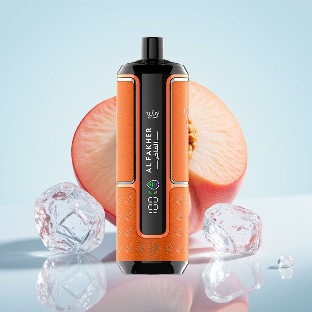 Al Fakher Crown Bar 15K Hypermax 22ml 6mg/mg Type-C Persikka-Jää Disposable Vape