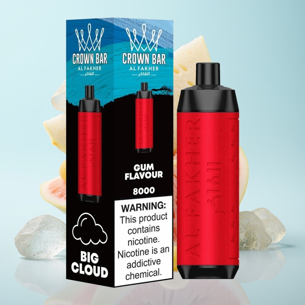Al Fakher Crown Bar 8000 Crystal Disposable Vape – Purukumimaku 8000 savutusta 18ml nestettä 600mA akku