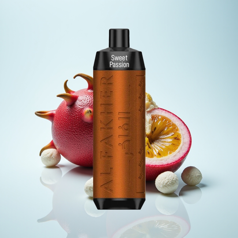 Al Fakher Crown Bar 8000 Crystal Käyttökelpoinen Vape Makea Passiohedelmä – 18ml 5mg 8000 savut USB-C