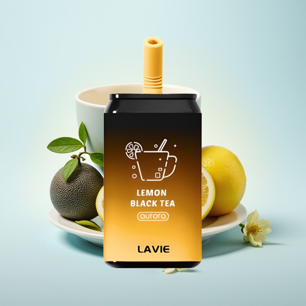 LAVIE Aurora 11000 Puffs Käytöstä Poistettava Vape Sitruuna Musta Tee – 22ML 650mAh Type-C