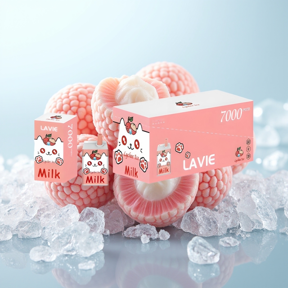 LAVIE Milk 7000 Puffs Kertakäyttöinen Vape Litchi-Jää 16ML 600mAh Type-C