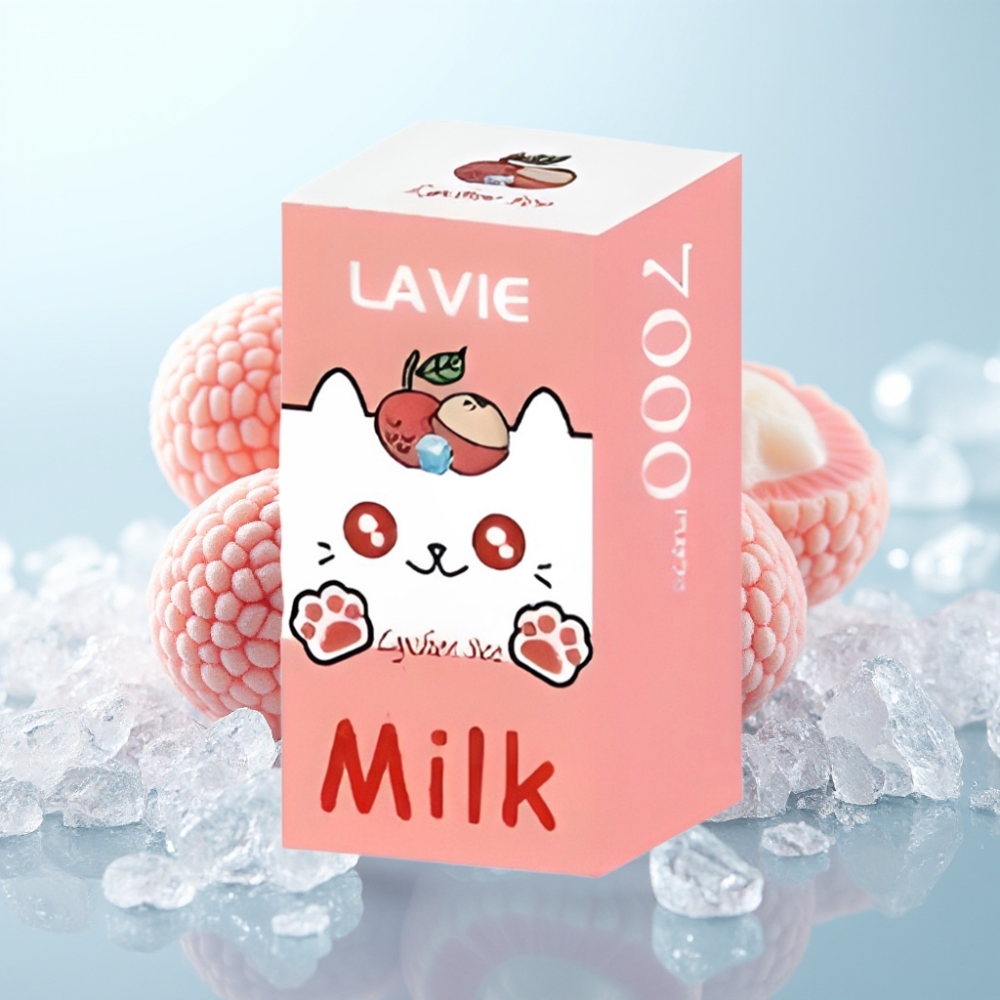 LAVIE Milk 7000 Puffs Kertakäyttöinen Vape Litchi-Jää 16ML 600mAh Type-C