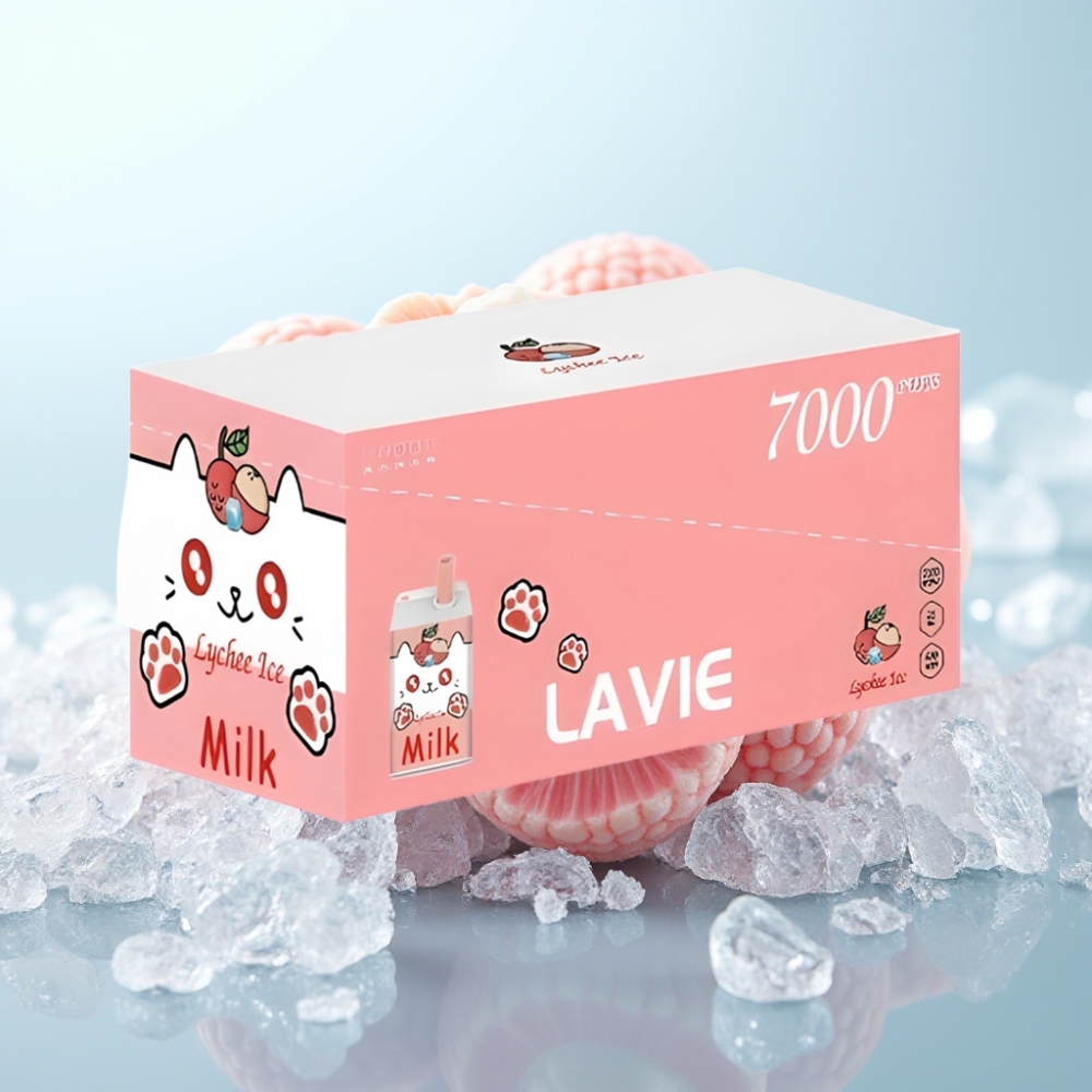 LAVIE Milk 7000 Puffs Kertakäyttöinen Vape Litchi-Jää 16ML 600mAh Type-C