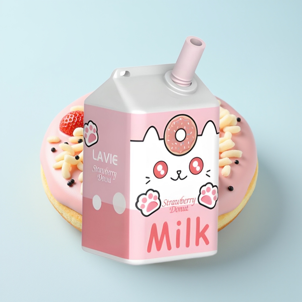 LAVIE Milk 7000 Puffs Kertakäyttöinen Vape Mansikka-Donitsi – 16ML 600mAh Type-C