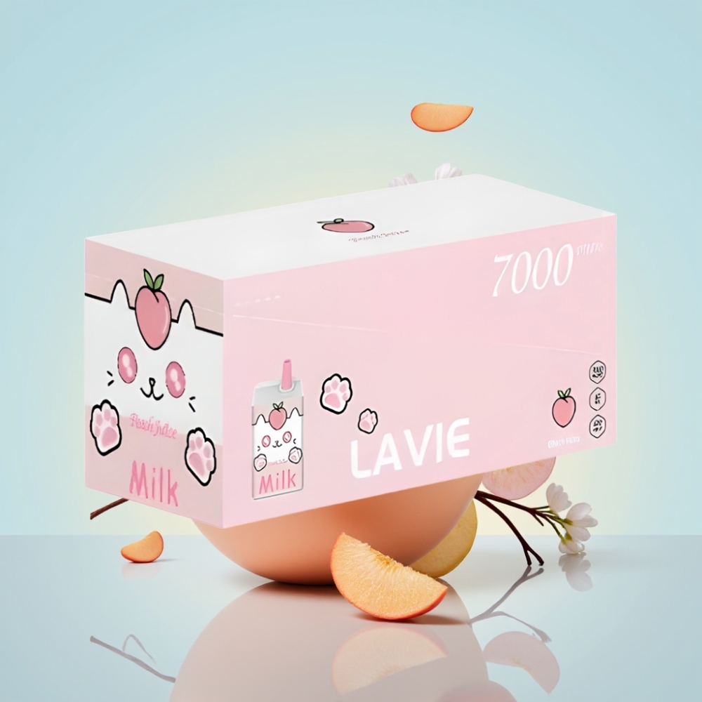 LAVIE Milk 7000 Pussit Disposable Vape Persikkamehu – 16ML 600mAh Type-C