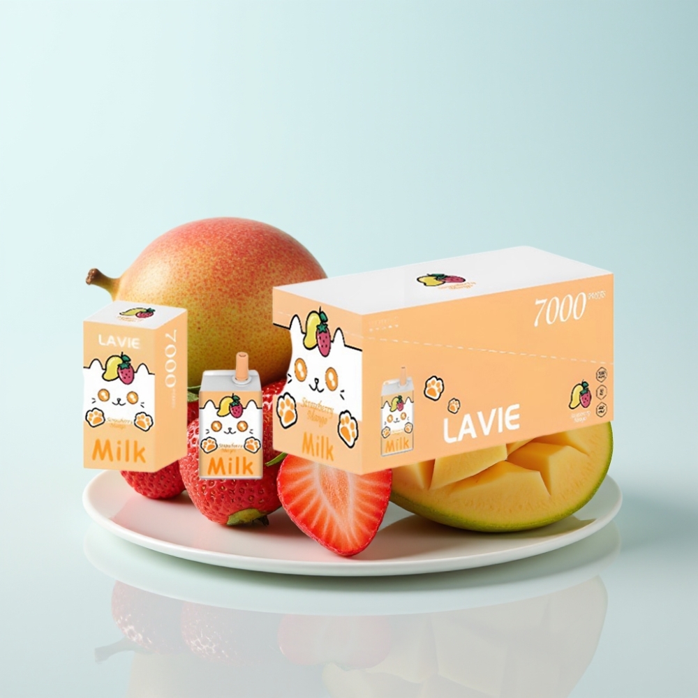 LAVIE Milk 7000 Pähkinät Disposable Vape Mansikka-Mango 16ML/600mAh/Type-C
