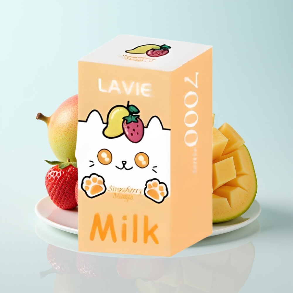 LAVIE Milk 7000 Pähkinät Disposable Vape Mansikka-Mango 16ML/600mAh/Type-C