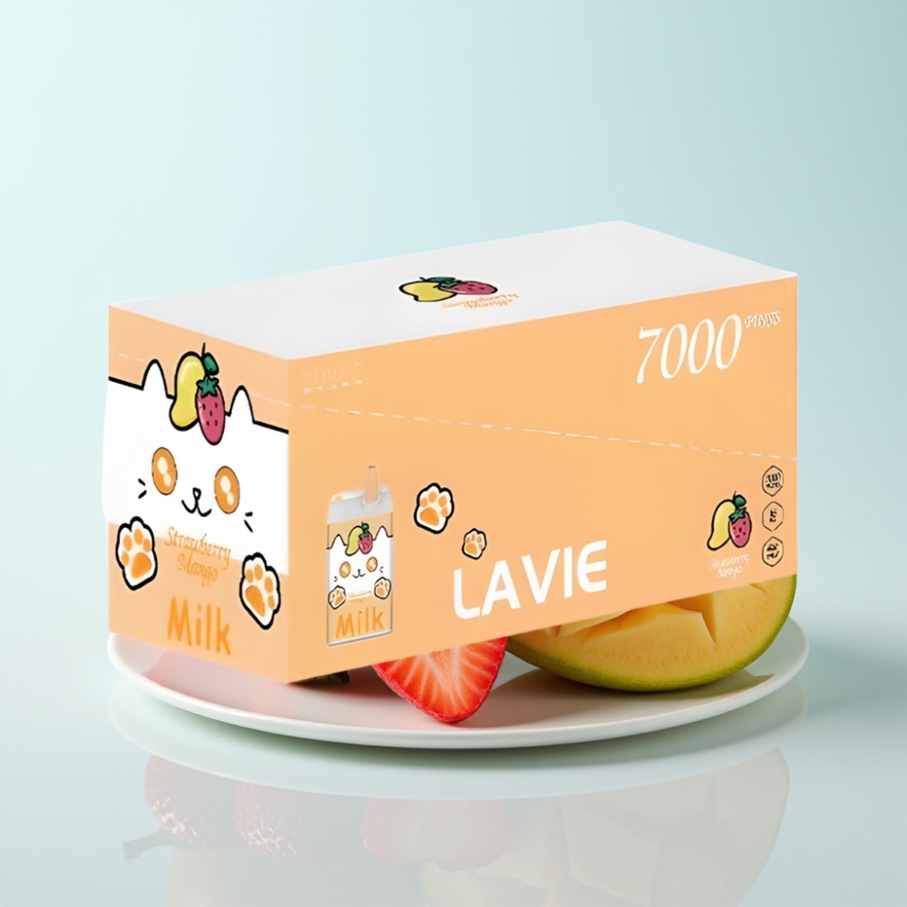 LAVIE Milk 7000 Pähkinät Disposable Vape Mansikka-Mango 16ML/600mAh/Type-C