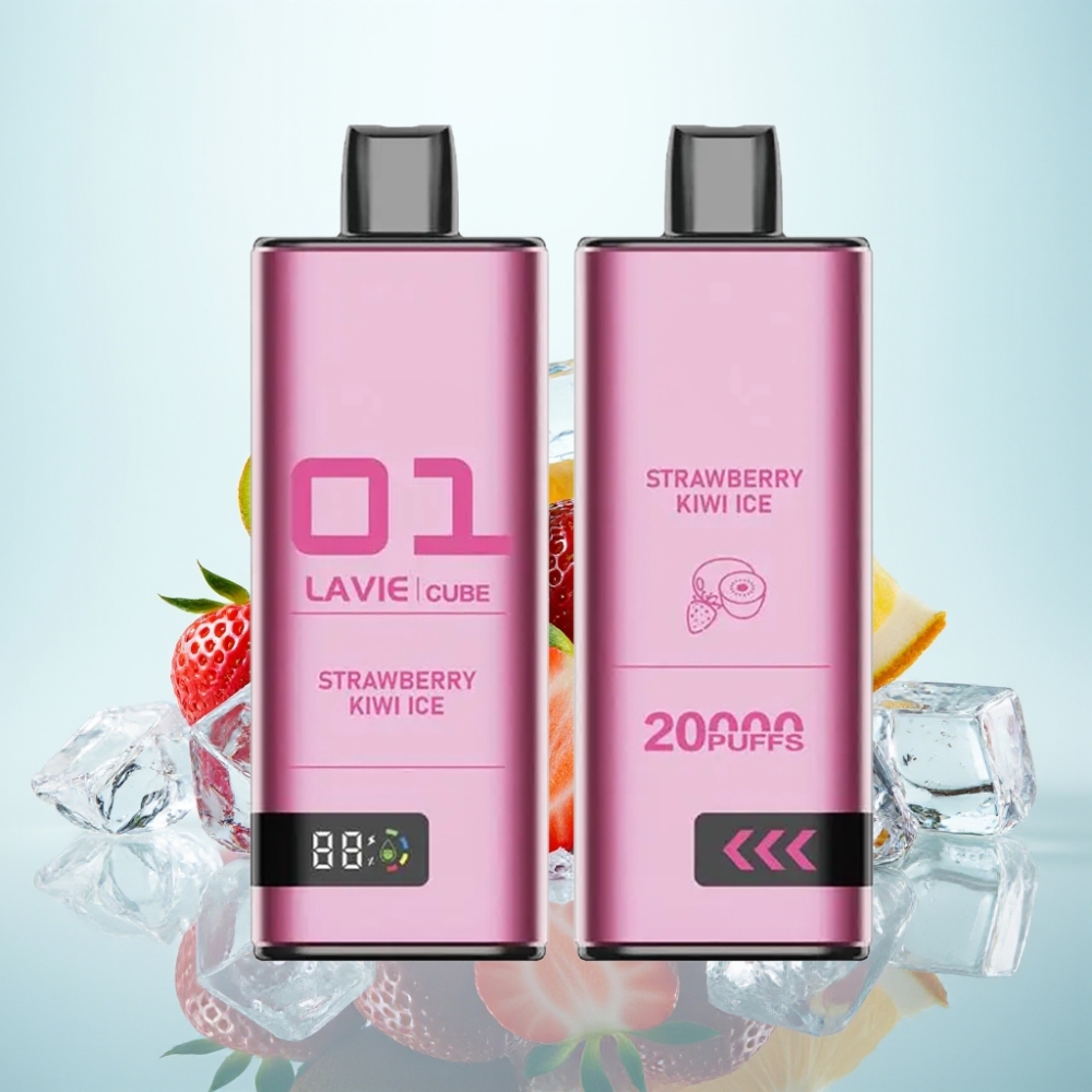 Lavie Cube 20000 Puffs Disposable Vape Mansikka-Kiivi-Jää (28ML 600mAh Type-C)
