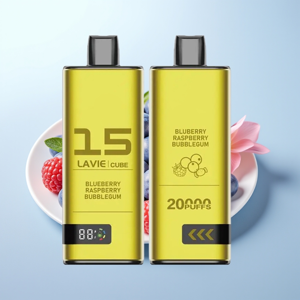 Lavie Cube 20000 Puffs Disposable Vape Mustikka-Vadelma-Purukumi 28ML Type-C 600mAh