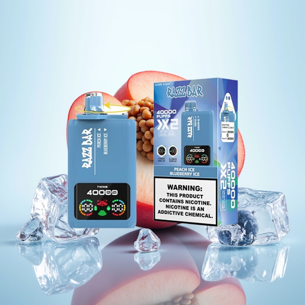 Razz Bar 40000 Puffs Disposable Vape 650mAh Type-C – Persikka-Jää  Mustikka-Jää