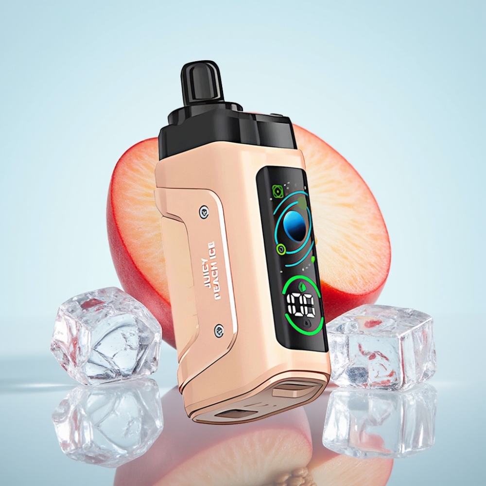Razz Bar 45000 Puff Disposable Vape Mehevä Persikka Jää 10 Ohm Mesh Type-C