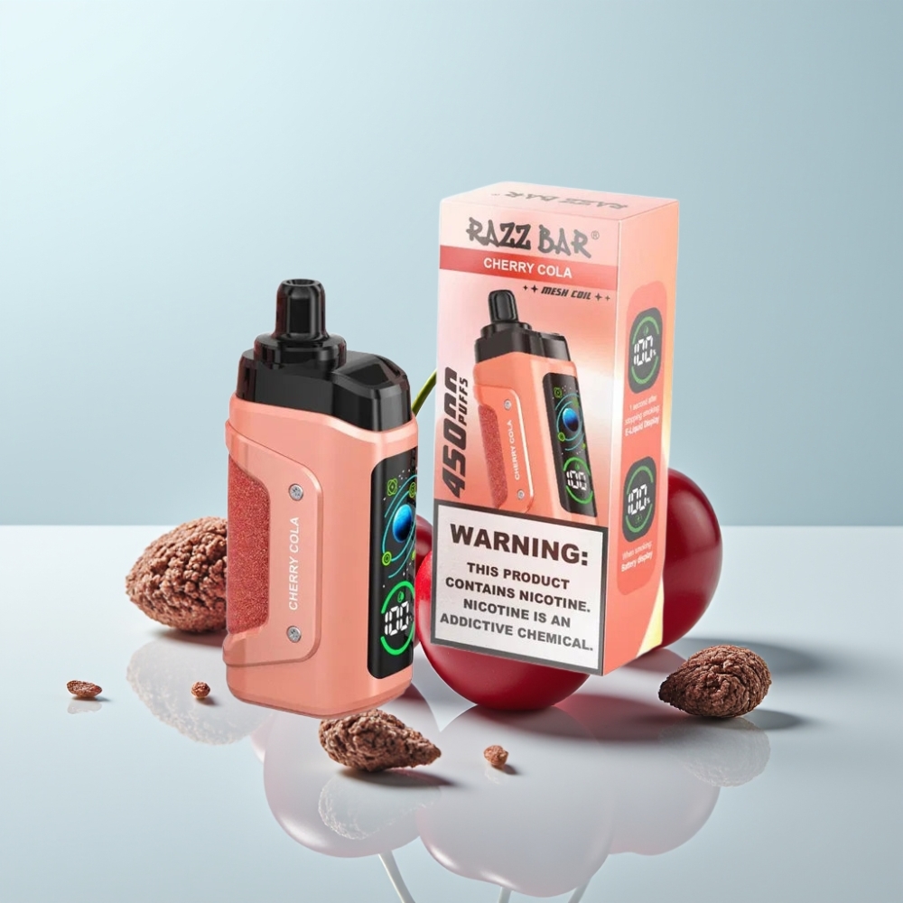 Razz Bar 45000 Puffs Disposable Vape Kirsikkakola – 10 Ohm Mesh 650 mAh Type-C