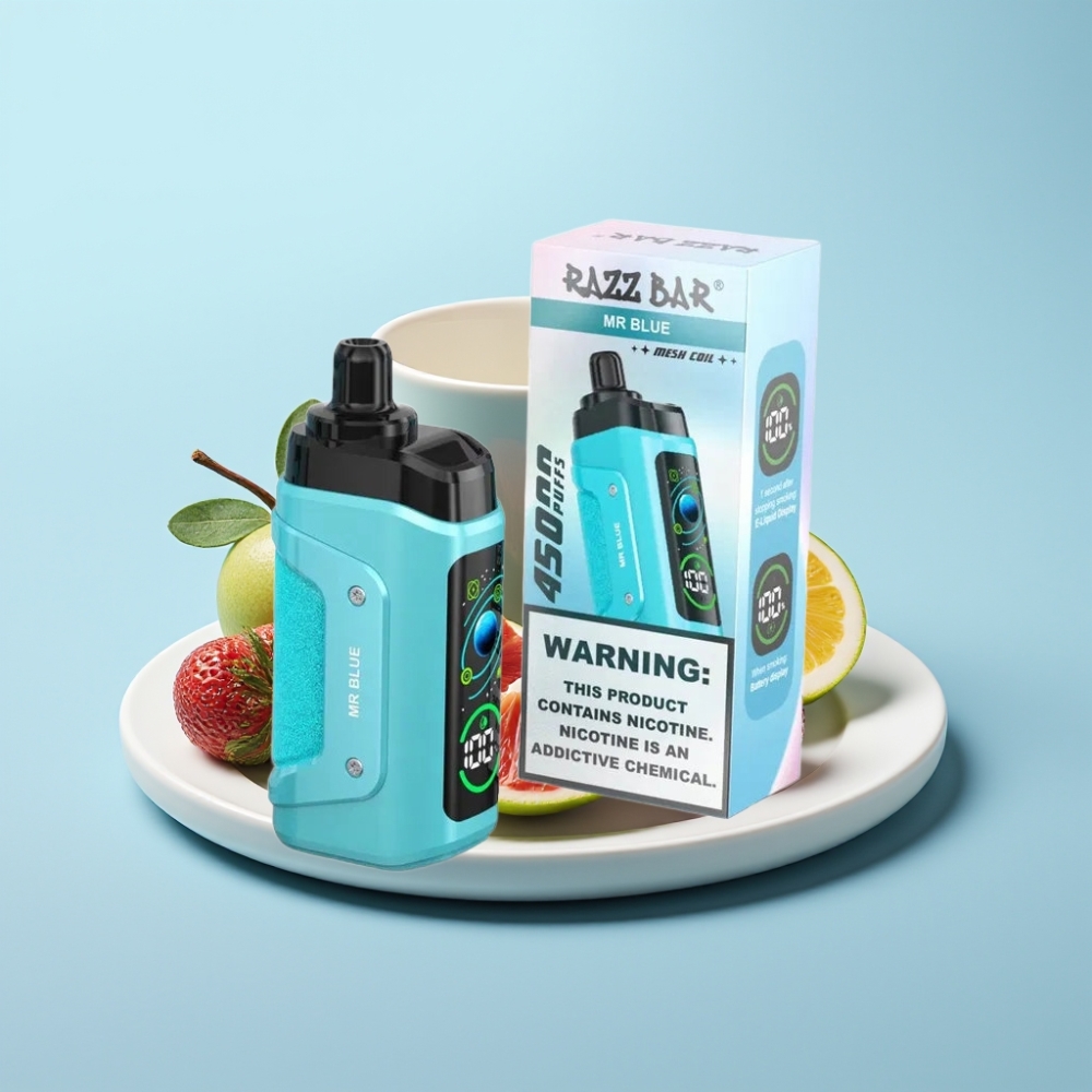 Razz Bar 45000 Puffs Disposable Vape Mr Blue – 10 Ohm Mesh Säädettävä Ilmanvirtaus Type-C