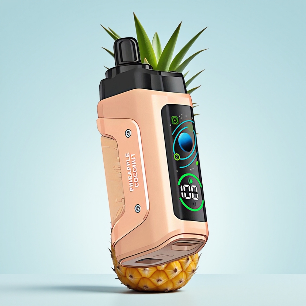 Razz Bar 45000 Puhallus Disposable Vape Ananas-Kookos 10 Ohm Mesh Säädettävä Ilmanvirtaus Type-C
