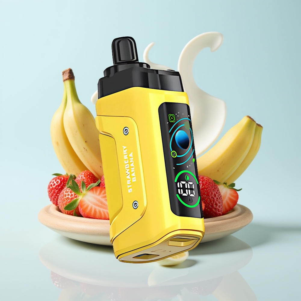 Razz Bar 45000 Puhallus Disposable Vape Mansikka-Banaani 10 Ohm Mesh Säädettävä Ilmanvirtaus Type-C