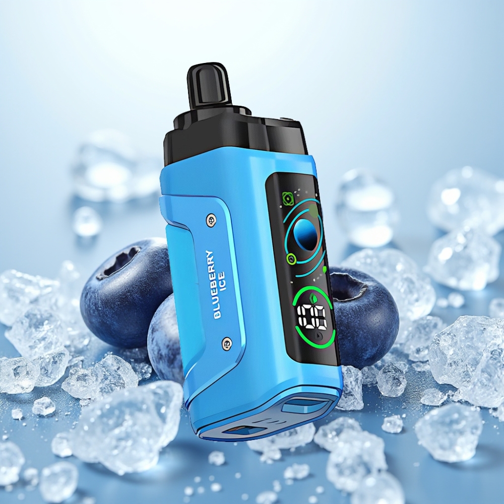 Razz Bar 45000 Puhallus Disposable Vape Mustikkajää 10 Ohm Mesh Säädettävä Ilmanvirtaus Type-C Ladata