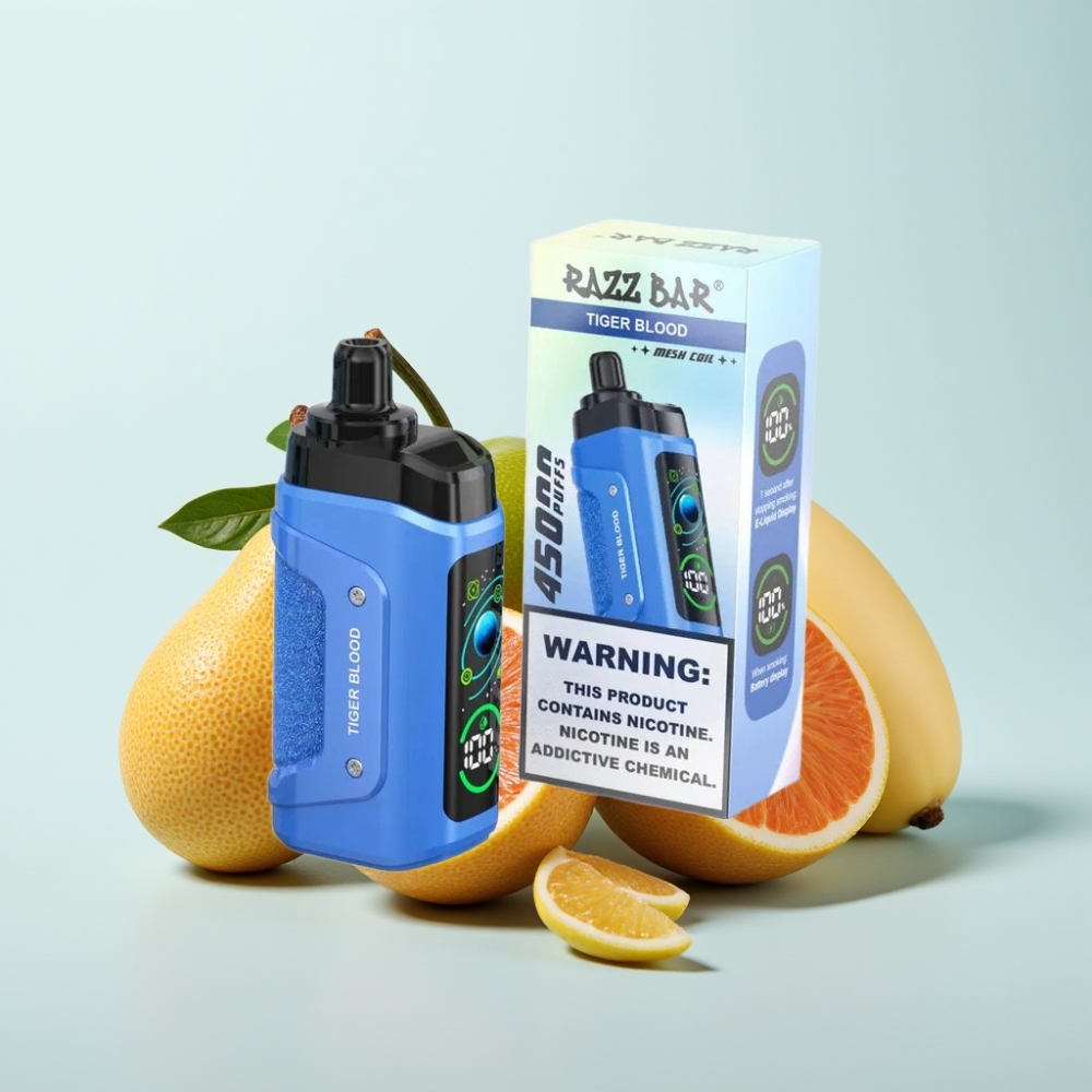 Razz Bar 45000 Tuhota Disposable Vape Tiikeriveri – 10 Ohm Mesh Säädettävä Ilmanvirtaus Type-C