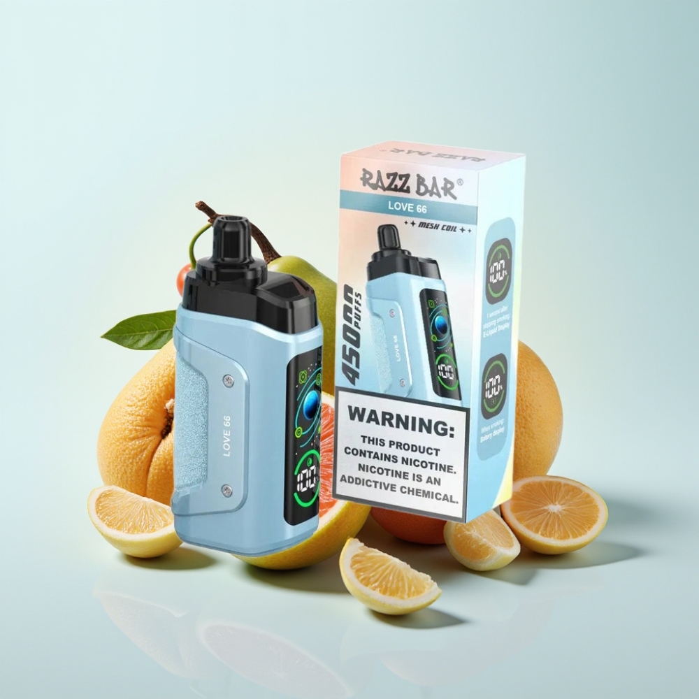 Razz Bar 45000 Tupaa Disposable Vape Rakkaus 66 – 10 Ohm Mesh Säädettävä Ilmanvirtaus Type-C