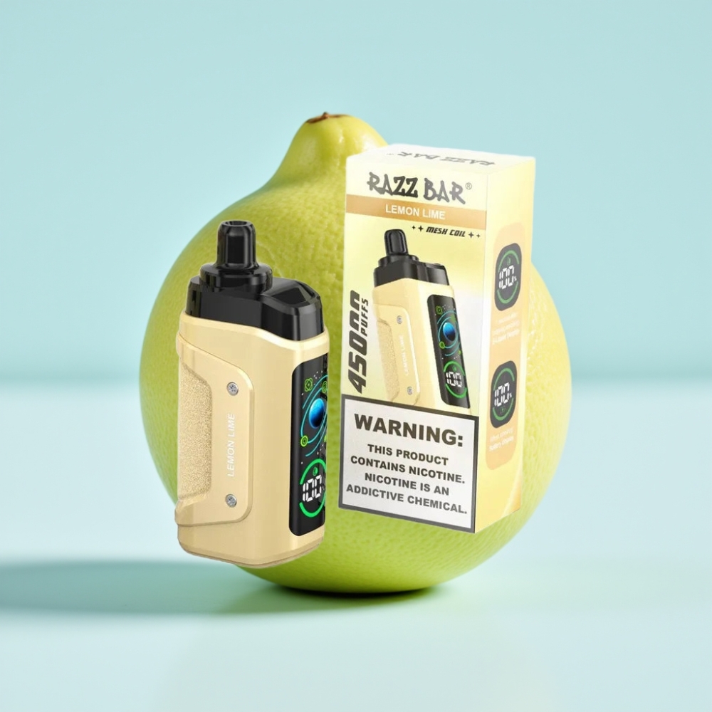 Razz Bar 45000 Tupaa Disposable Vape Sitruuna-Lime – 10 Ohm Mesh Säädettävä Ilmanvirtaus Type-C