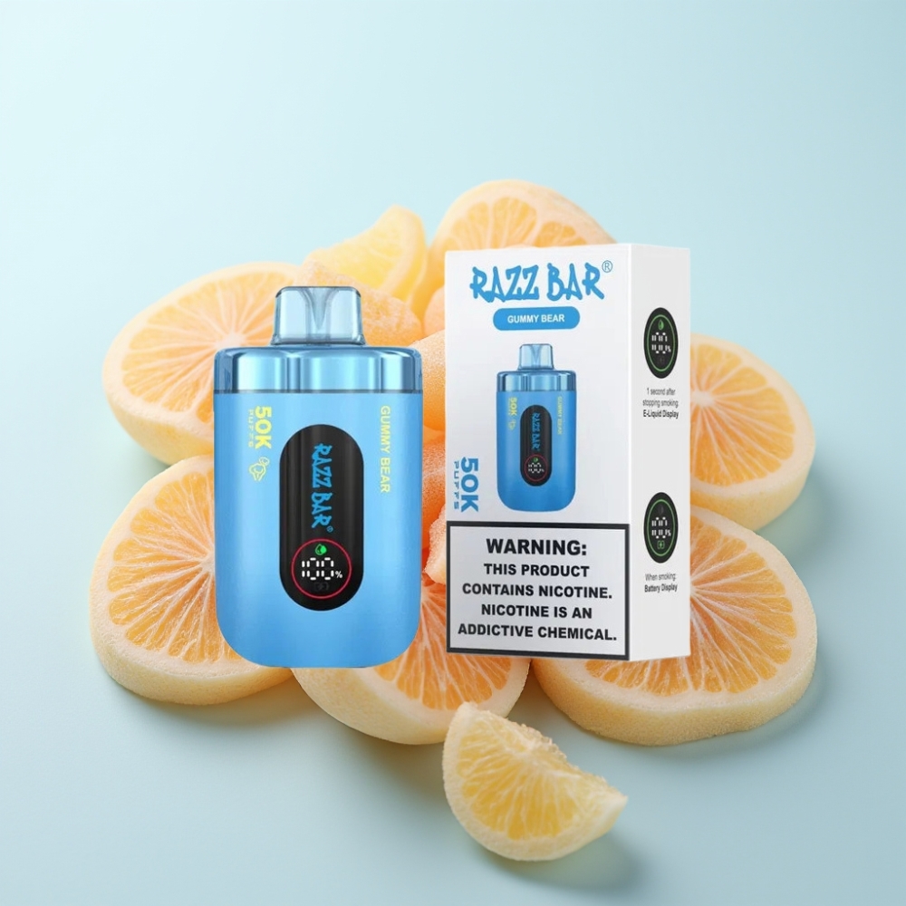 Razz Bar 50K Puffs Disposable Vape 650 mAh Type-C Nallekarkki