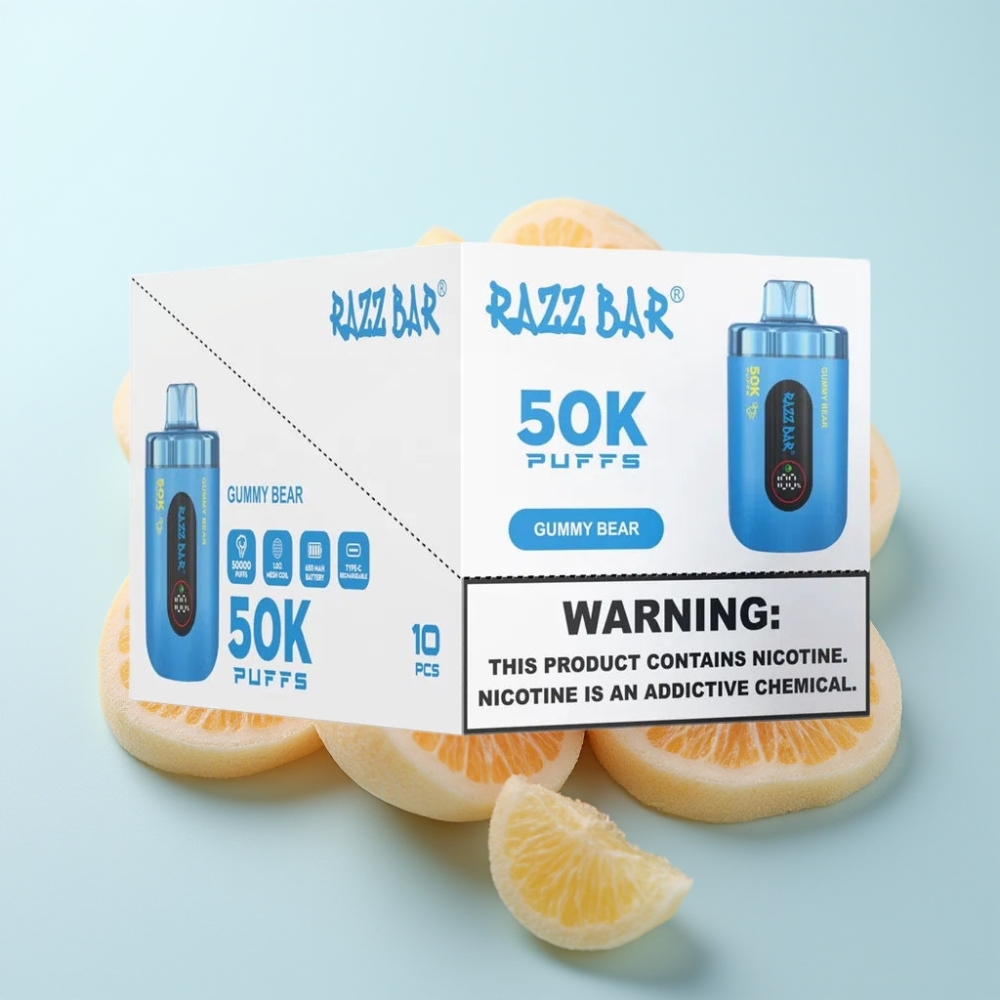 Razz Bar 50K Puffs Disposable Vape 650 mAh Type-C Nallekarkki