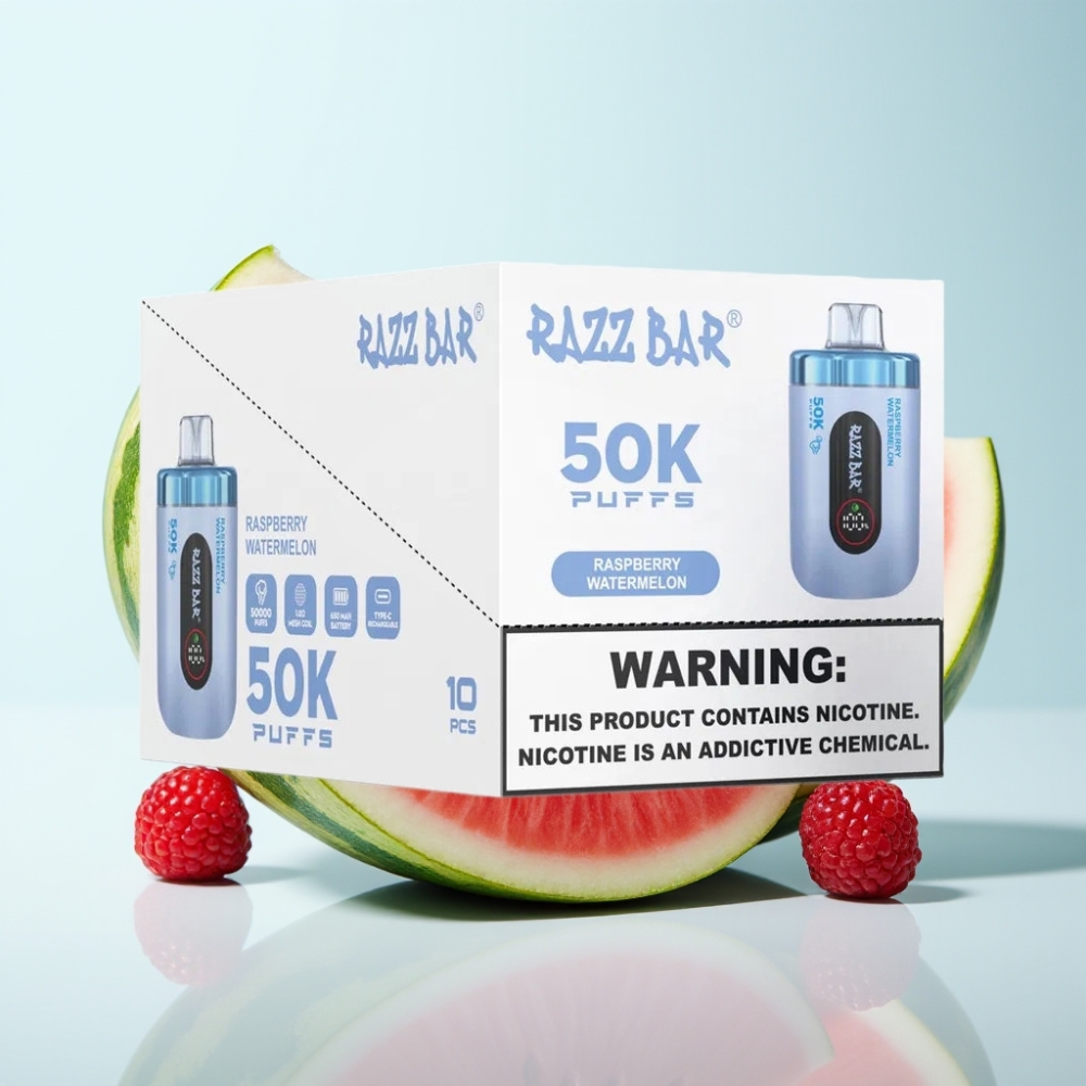 Razz Bar 50K Puffs Disposable Vape 650mAh Type-C Vadelma-Arbuusi
