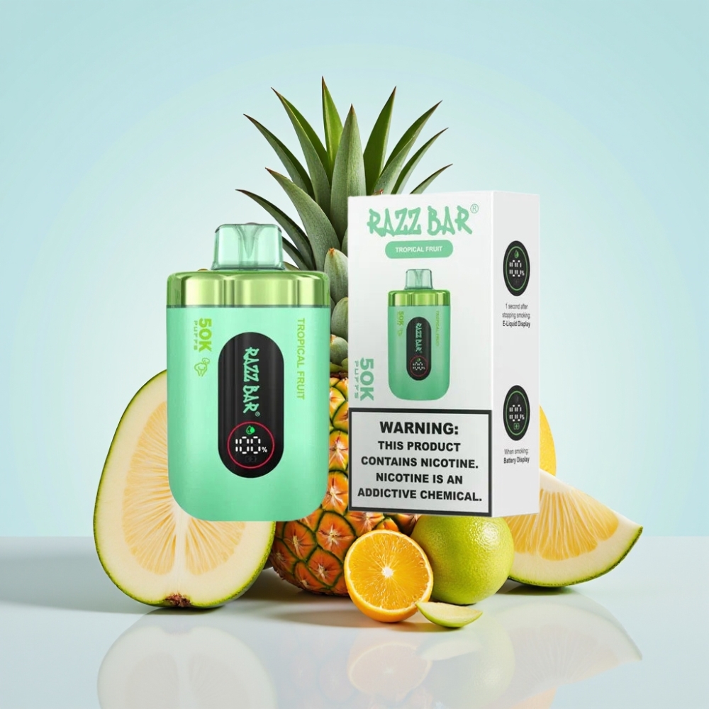 Razz Bar 50K Puffs Disposable Vape Trooppiset Hedelmät – 50000 Töpäytystä 10 Ohm Mesh Type-C