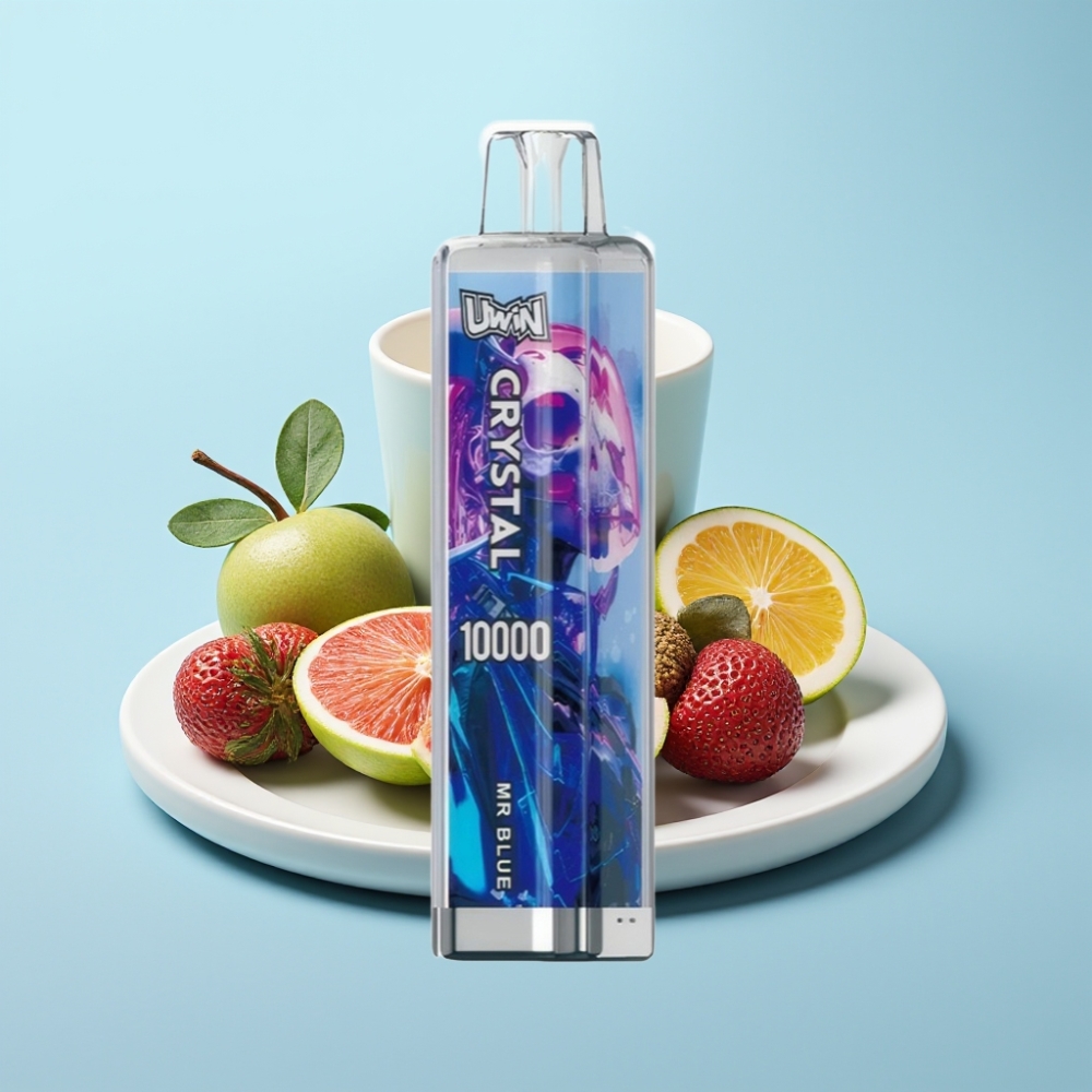 UWIN Crystal 10 000 Tupaa Disposable Vape Sininen – 18ml 08 Ohm RGB-valot Type-C-lataus