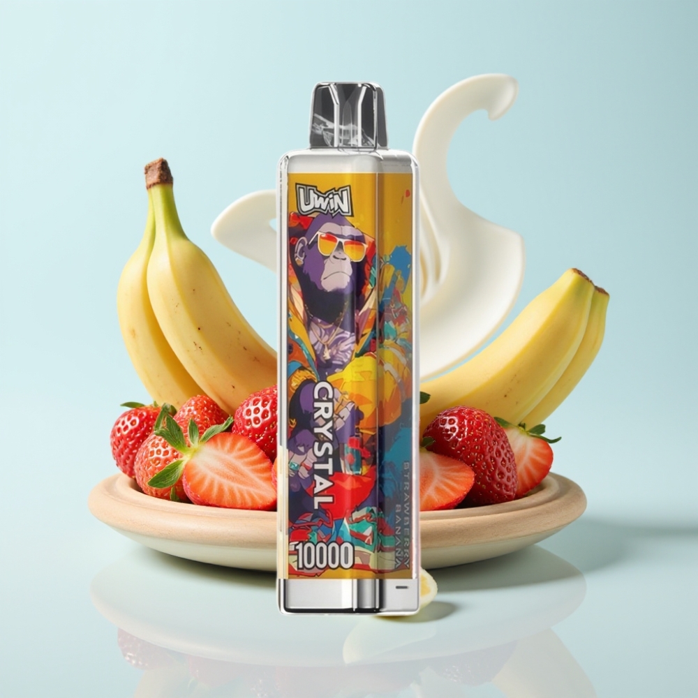 UWIN Crystal 10000 Puffs Disposable Vape Mansikka-Banaani 18ml 650mAh RGB-valot