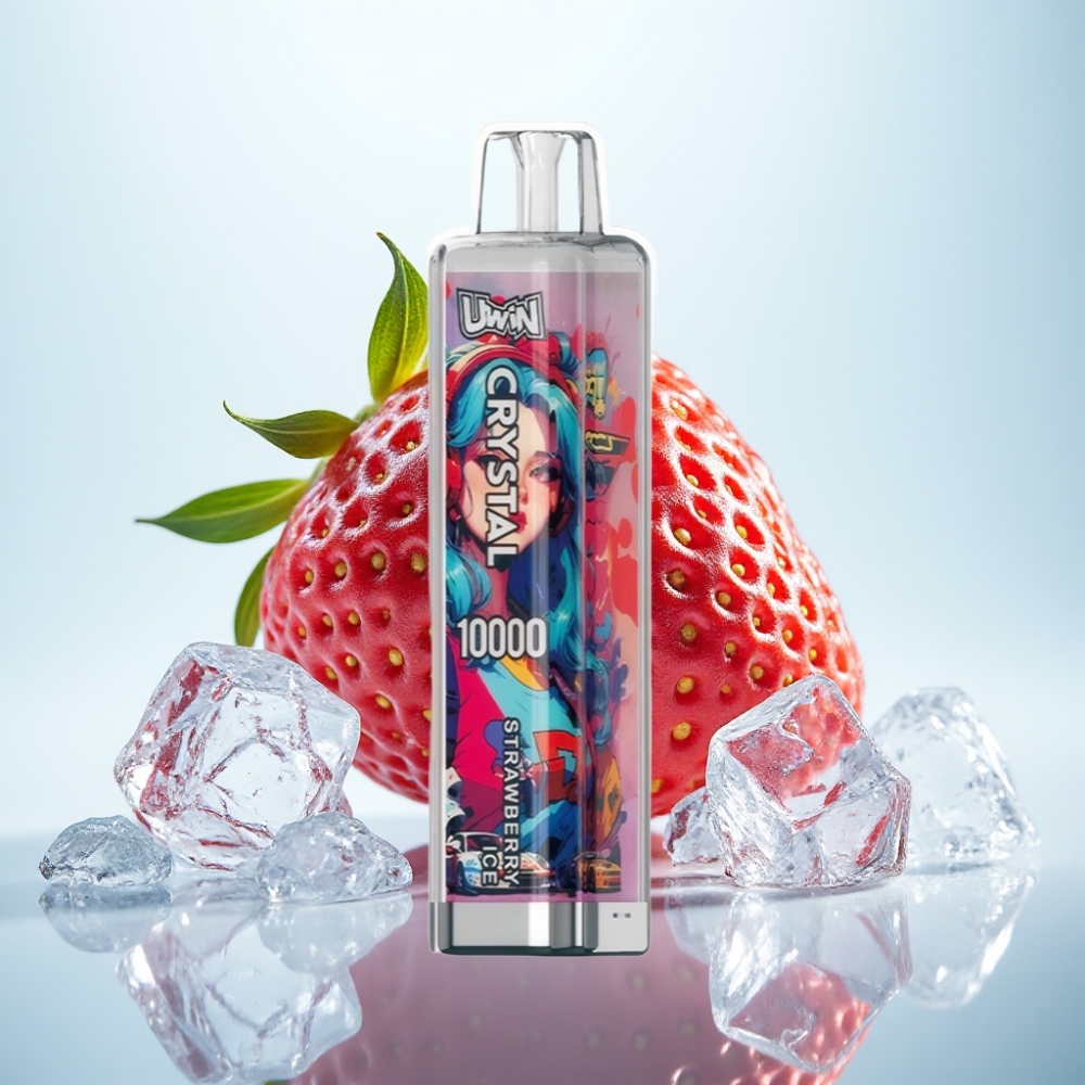 UWIN Crystal 10000 Puffs Disposable Vape Mansikka-Jää (18ml 650mAh Type-C)